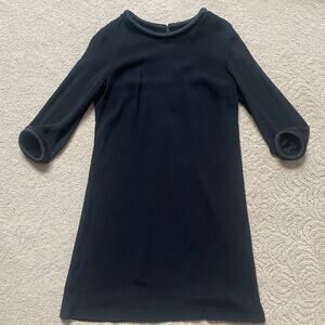 Goat Made in UK Lola Gathered Wool-crepe Mini Dress In Black - sz 2, flawed